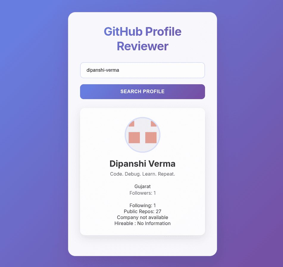 Github Profile Viewer