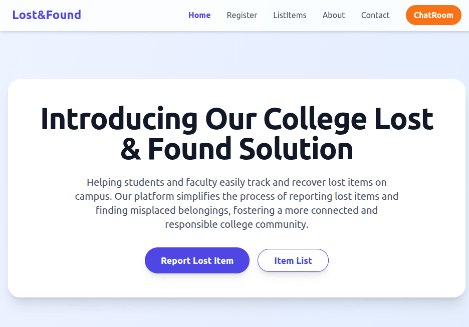 Lost and Found Item Tracker